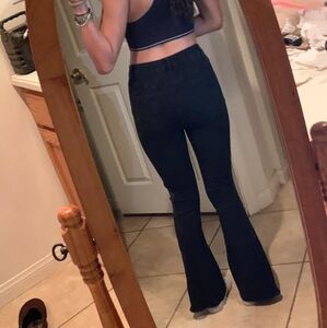 Black flared jeans